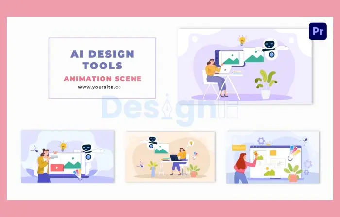 Vector AI Design Tool Flat Animation Scene